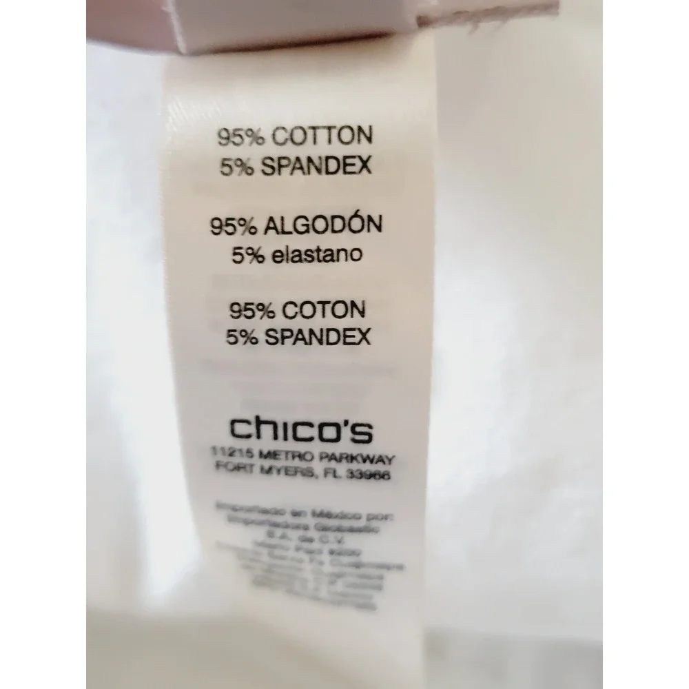 Chico's‎ 2 Fabulously Slimming Ankle Pants White Cotton Spandex  Large NWOT - Picture 10 of 10